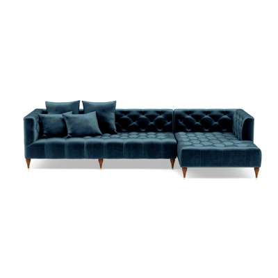 Chesterfield Living Room Set Modern Velvet Fabric Corner Designs Furniture Sectional Sofa