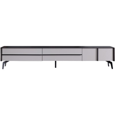 Italian style modern slate square coffee table TV cabinet combination hotel commercial suite living room custom furniture