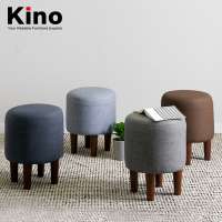 simple round wood fabric foot stool small round stool