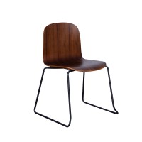 Classical Metal Frame Sit Back Integrated Plywood Dining Chair