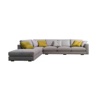 Nordic Simple Modern Living Room Large Apartment Chaise Corner Latex Set Furniture Design Sectional Fabric Sofa