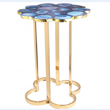 Creative design stainless steel round glass table